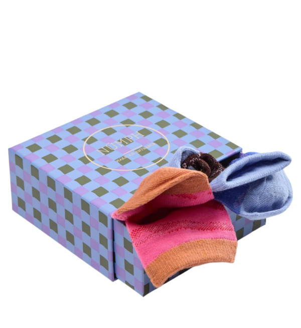 3 Paar Socken mit Zebraprint in Geschenkbox